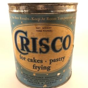 Vintage 3lb Crisco Can Unopened with key still attached to lid